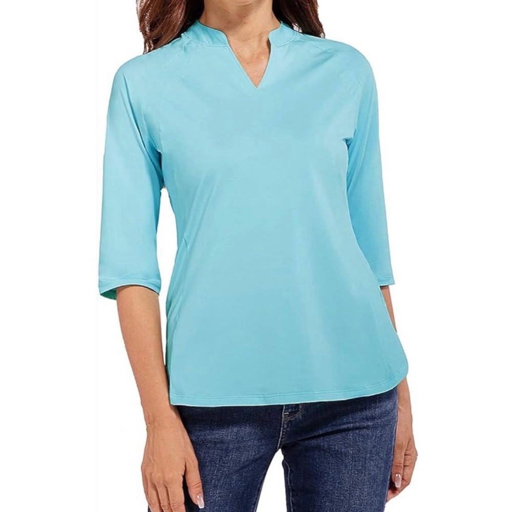 Baleaf Notch Half Sleeve Top